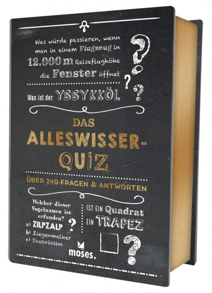 moses. Quiz-Box - Das Alleswisser-Quiz, Der umfassende Wissenstest mit 240 Fragen, Für Kinder ab 12 Jahren und Erwachsene, 100 Karten in einer schönen Box (Quiz-Boxen)