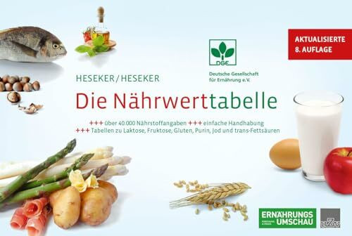 Die Nährwerttabelle 2023 / 2024, 8. Auflage - Kompetente Ernährungsinformationen für 1.300+ Lebensmittel, inklusive Nahrungsmittelintoleranzen, DGE-Regeln und Referenzwerten