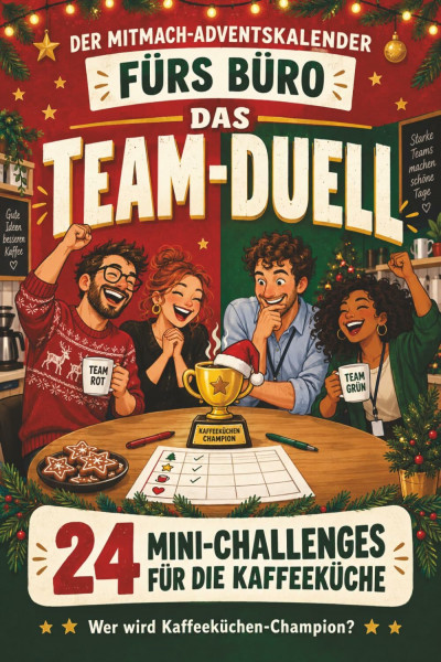 Das Team-Duell – Der Mitmach-Adventskalender fürs Büro: 24 Mini-Challenges, Quizfragen und kreative Aufgaben für die Kaffeeküche – Das lustige Adventsgeschenk für Kolleginnen, Kollegen und Teams