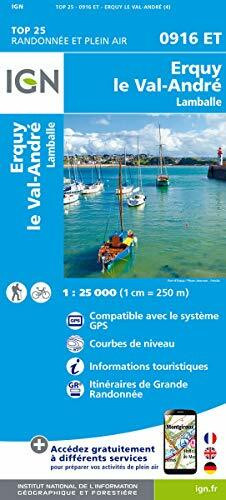 IGN Karte, Carte de randonnée (et plein air) Erquy le Val- André - Lamballe: Compatible avec le système GPS, courbes de Niveau, informations ... préparer vos activités de plein air (TOP 25)