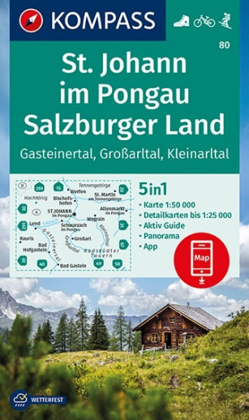 KOMPASS Wanderkarte St. Johann im Pongau, Salzburger Land 1:50 000