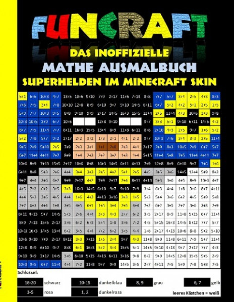 Funcraft - Das inoffizielle Mathe Ausmalbuch: Superhelden im Minecraft Skin (Cover Batman)