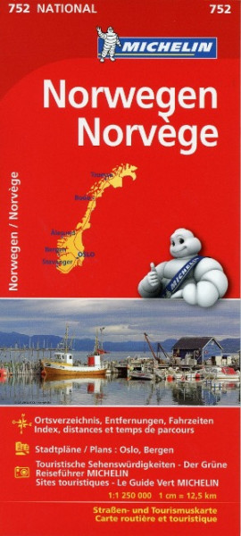 Michelin Nationalkarte Norwegen 1 : 1.250 000