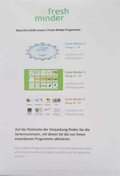 Fresh Minder 2 Übung 1 - 14 auf CD: Gedächtnis- und Konzentrationstrainings-Software für beliebig viele Anwender