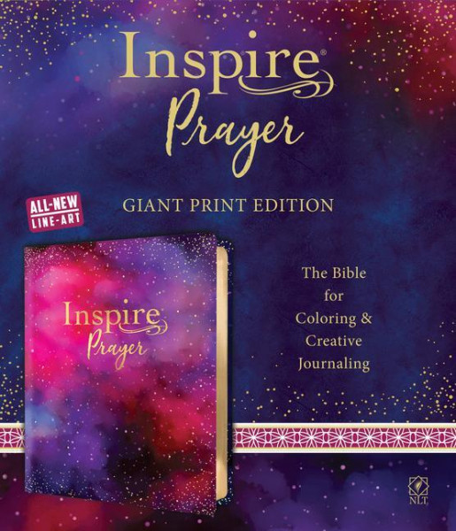 Inspire Prayer Bible Giant Print NLT (Leatherlike, Purple): The Bible for Coloring & Creative Journaling