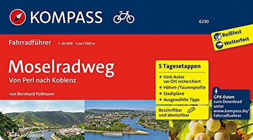 Kompass-Karten Kompass Fahrradführer Moselradweg, Von Perl Nach Koblenz, Mit Routenkarten Im Optimalen Maßstab.