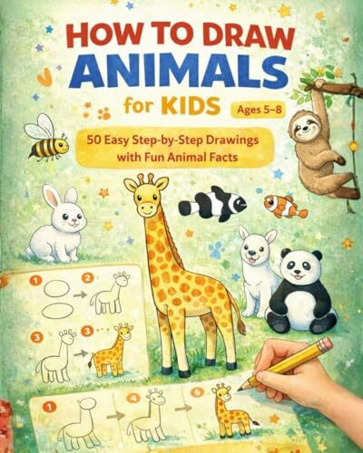 How to Draw Animals for Kids: 50 Easy Step-by-Step Drawings with Fun Animal Facts