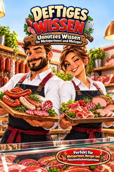 Deftiges Wissen – Unnützes Wissen für Metzgerinnen und Metzger: Geschenk für Metzger | Fleischer | Fleischerei | Wurst | Metzgerhandwerk | Fleischwissen | Meister