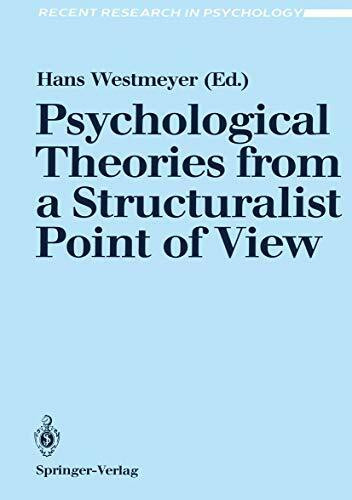 Psychological Theories from a Structuralist Point of View (Recent Research in Psychology)