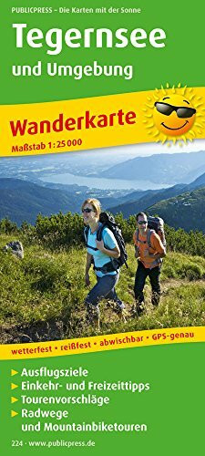 Tegernsee und Umgebung: Wanderkarte mit Radwegen und Mountainbikerouten, Ausflugszielen, Einkehr- & Freizeittipps, wetterfest, reissfest, abwischbar, GPS-genau. 1:25000 (Wanderkarte / WK)