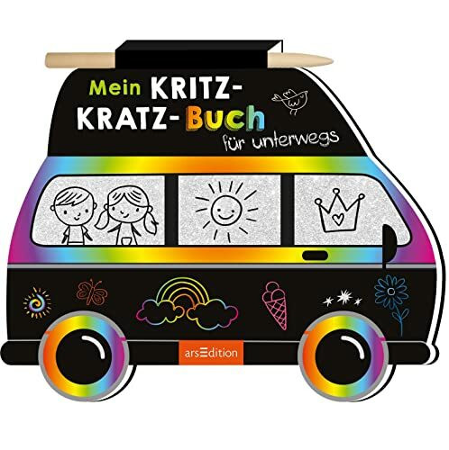 Mein Kritzkratz-Buch für unterwegs: Kreativer Kratzelspaß mit Malideen und Holzstift für Kinder ab 5 Jahren