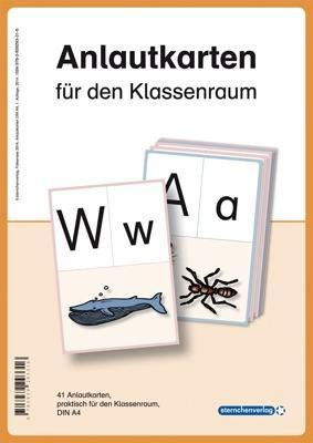 Anlautkarten für den Klassenraum. Druckschrift