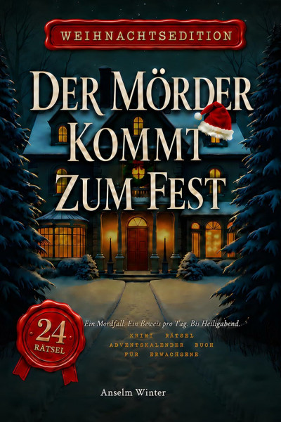 Krimi Rätsel Adventskalender Buch für Erwachsene: 24 Rätsel, ein Mordfall – ein Beweis pro Tag bis zur Auflösung an Heiligabend. Murder Mystery zum ... lösbar (Krimi Rätsel - Herrenhaus Rabenstein)