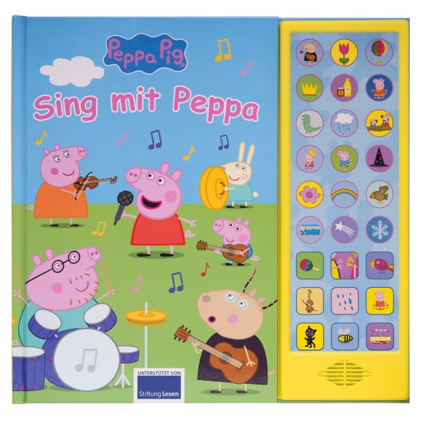 PI Kids Peppa Pig - Sing mit Peppa - 27-Button-Soundbuch für Kinder ab 3 Jahren - mit bekannten Kinderliedern und Geräuschen - Peppa Wutz: Tönendes Buch