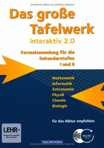 Das große Tafelwerk interaktiv 2.0 - Östliche Bundesländer und Berlin: Schülerbuch mit CD-ROM: Formelsammlung für die Sekundarstufen I und II. ... Schülerbuch. Mit Zugangscode im Buch