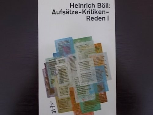 Aufsätze, Kritiken, Reden I.