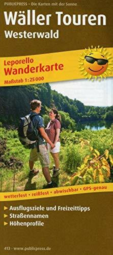 Wäller Touren Westerwald: Leporello Wanderkarte mit Ausflugszielen, Einkehr- & Freizeittipps, Straßennamen & Höhenprofil, reißfest, wetterfest, ... 1:25000 (Leporello Wanderkarte: LEP-WK)