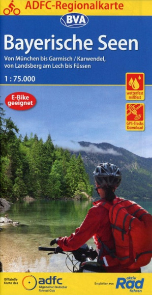 ADFC-Regionalkarte Bayerische Seen, 1:75.000, reiß- und wetterfest, GPS-Tracks Download