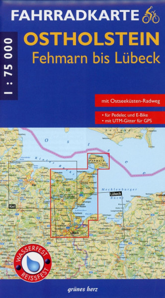 Fahrradkarte Ostholstein / Fehmarn bis Lübeck 1 : 75 000