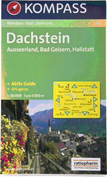 Dachstein, Ausserland, Bad Goisern, Hallstatt: Wander-, Bike- und Skitourenkarte. GPS-genau. 1:50.000