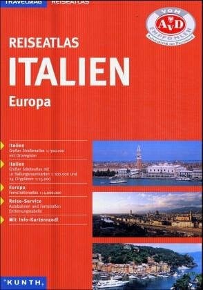 Travelmag Reiseatlas Italien - 1: 300 000. Europa 1: 4 000 000 - Mit Info-Kartenrand