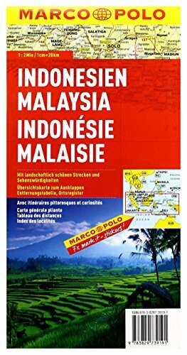 MARCO POLO Kontinentalkarte Indonesien, Malaysia 1:2 Mio.: Mit landschaftlich schönen Strecken und Sehenswürdigkeiten. Übersichtskarte zum Ausklappen, ... (MARCO POLO Kontinental /Länderkarten)