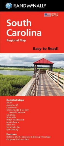 Rand McNally Easy to Read Folded Map: South Carolina State Map