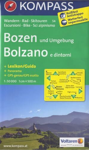 Kompass Wanderkarte Bozen Und Umgebung /Bolzano E Dintorni, Wanderkarte Mit Aktiv Guide, Panor...