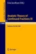 Analytic Theory of Continued Fractions III