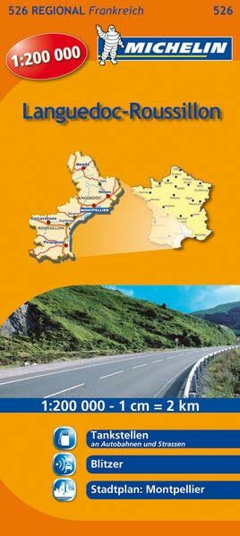 Michelin Languedoc-Roussillon: Straßen- und Tourismuskarte 1:200.000 (MICHELIN Regionalkarten, Band 526)