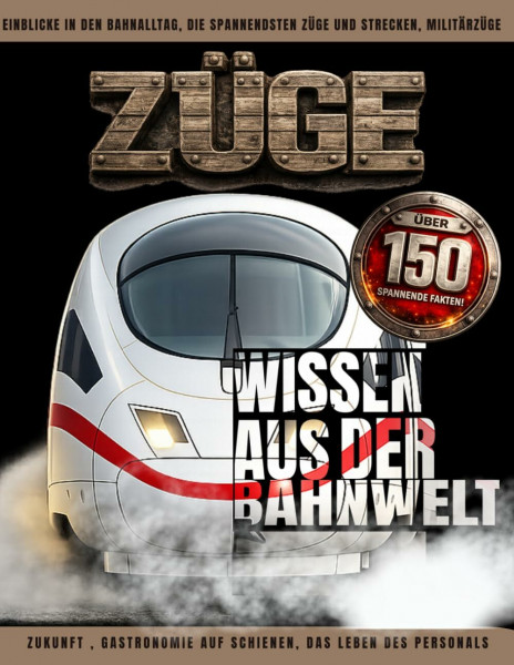 ZÜGE - WISSEN AUS DER BAHNWELT. ÜBER 150 SPANNENDE FAKTEN: Einblicke in den Bahnalltag, die spannendsten Züge und Strecken, Militärzüge, Zukunft , Gastronomie auf Schienen, das Leben des Personals