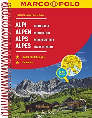 MARCO POLO Reiseatlas Alpen, Norditalien 1:300.000: mit Europa 1:4,5 Mio.