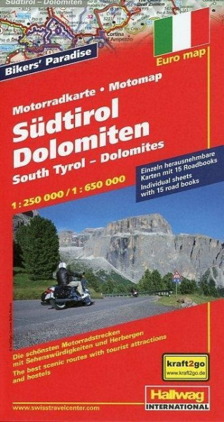 Südtirol-Dolomiten Motorradkarte 1 : 650.000