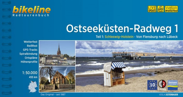 bikeline Radtourenbuch: Ostseeküsten-Radweg Teil 1: Schleswig-Holstein. Von Flensburg nach Lübeck. 1:50.000. GPS-Download, wetterfest/reißfest