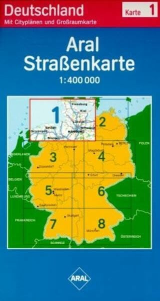Aral Strassenkarte Deutschland: 1:400000: Mit Cityplänen und Großraumkarte