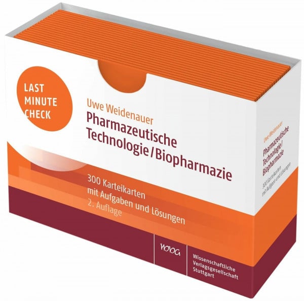 Last Minute Check - Pharmazeutische Technologie/Biopharmazie: 300 Karteikarten mit Aufgaben und Lösungen / 2. StEx Pharmazie