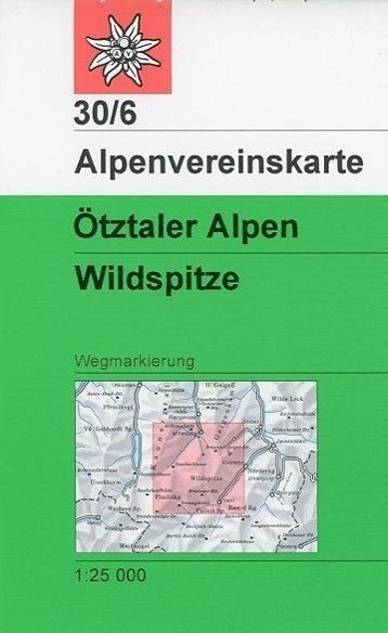 DAV Alpenvereinskarte 30/6 Ötztaler Alpen Wildspitze 1 : 25 000 Wegmarkierungen