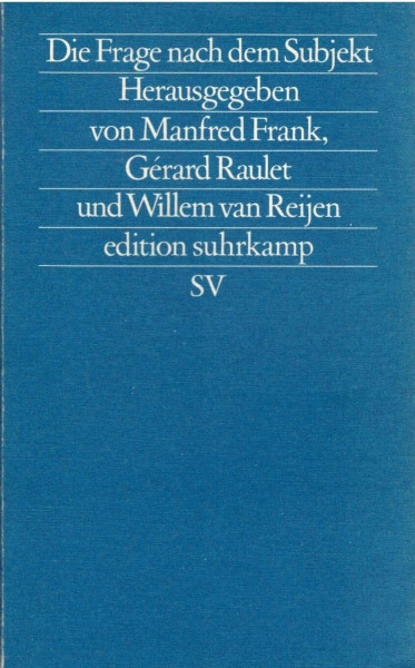 Die Frage nach dem Subjekt (edition suhrkamp)