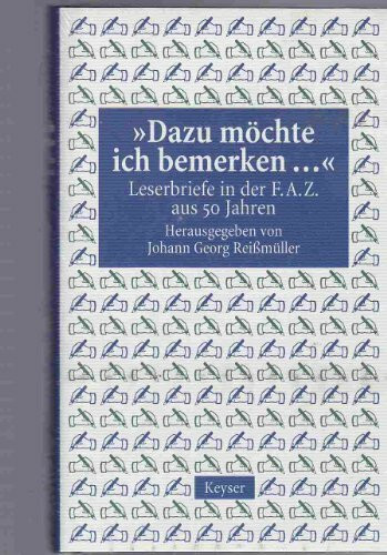 'Dazu möchte ich bemerken . . .'
