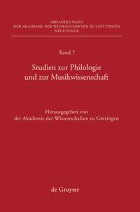 Studien zur Philologie und zur Musikwissenschaft