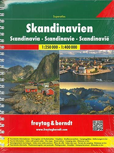 Skandinavien Superatlas, Autoatlas 1:250.000 - 1:400.000, Spiralbindung: Norwegen, Schweden, Dänemark, Finnland (freytag & berndt Autoatlas)