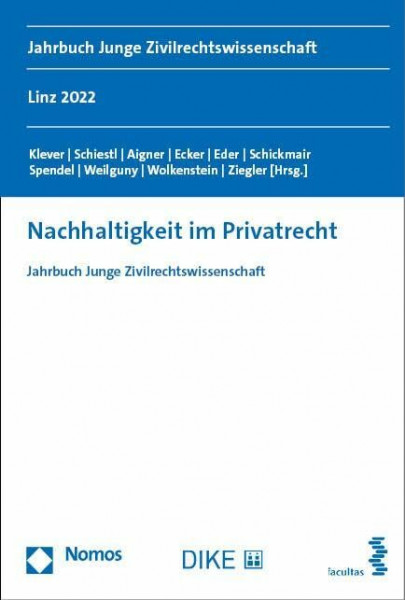 Nachhaltigkeit im Privatrecht: Jahrbuch Junge Zivilrechtswissenschaft