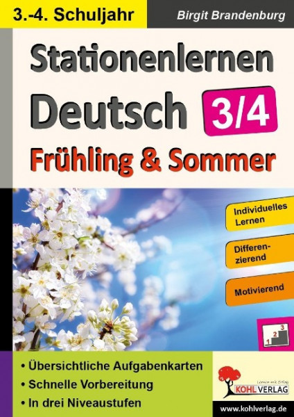 Stationenlernen Deutsch / Frühling & Sommer - Klasse 3/4