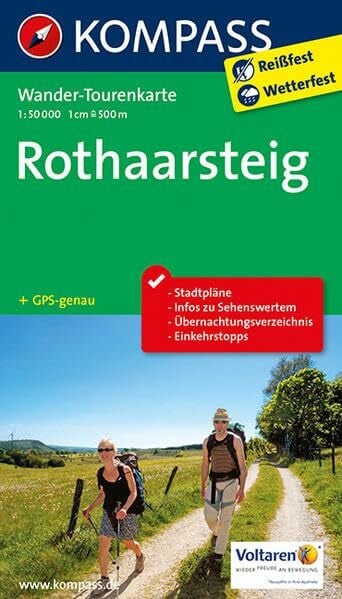 Rothaarsteig: Wander-Tourenkarte. GPS-genau. 1:50000 (KOMPASS Wander-Tourenkarte, Band 2506)