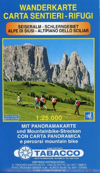 Tabacco Wandern 1 : 25 000 Seiseralm - Schlerngebiet / Alpe di Siusi - Altipiano dello Sciliar