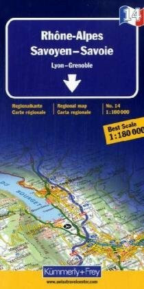 Rhone-Alpes / Savoyen-Savoie. 1 : 180 000. Straßenkarte: Frankreich Regionalkarte 15. Massstab 1:180000 (Kümmerly+Frey Regional-Strassenkarte)