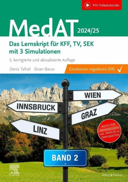MedAT 2024/25 - Band 2: Das Lernskript für kognitive Fähigkeiten und Fertigkeiten, Textverständnis und sozial-emotionale Kompetenzen (inkl. manuelle ... Human- und Zahnmedizin (mit Videotutorials)