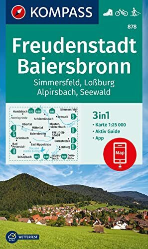 KOMPASS Wanderkarte 878 Freudenstadt, Baiersbronn, Simmersfeld, Loßburg, Alpirsbach 1:25.000: 3in1 Wanderkarte mit Aktiv Guide inklusive Karte zur ... in der KOMPASS-App. Fahrradfahren. Skitouren.