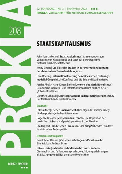 StaatsKapitalismus: PROKLA 208 / 52. Jg., Heft 3, September 2022 (PROKLA. Zeitschrift für kritische Sozialwissenschaft)