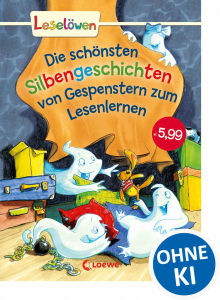 Leselöwen - Das Original - Die schönsten Silbengeschichten von Gespenstern zum Lesenlernen: Erstlesebuch mit Silbenfärbung für Kinder ab 6 Jahre